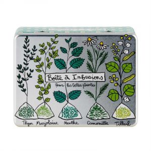 Bo&icirc;te &agrave; tisanes compartiment&eacute;e Infusions pour les belles plantes, Derri&egrave;re la porte - DERRIERE LA PORTE