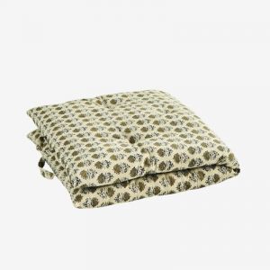 Matelas d'assise en coton, Madam Stoltz Fleurs - Madam Stoltz