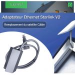 Adaptateur Ethernet Starlink V2 - Adaptateur Satellite Dantenne Parabolique Rectangulaire - Kit CPL Internet USB