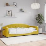 CLARENCE&reg; Lit 1 PLACE/ Lit de repos - Lit de jour - sans matelas - jaune 80x200 cm - velours LV12497