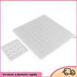 Dilwe Moules d&eacute;checs &Eacute;chiquier pour R&eacute;sine Damier 2 Pi&egrave;ces D&eacute;checs Transparent Bricolage R&eacute;sine Goutte de bricolage consommable