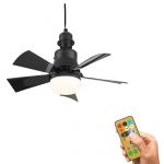 Ventilateurs de plafond avec lumières et télécommande ventilateur de plafond dimmable3 couleur 3 vitesses timing-30W-Noir