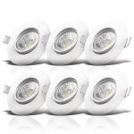 Spots &agrave; encastrer LED - B.K.LICHT - Lot de 6 - Blanc - Ultra-plats - Orientables