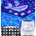Veilleuse LED pour enfants Projecteur ciel etoile 21 films avec rotation &agrave; 360&deg; et Luminosit&eacute; r&eacute;glable - Ideal pour Cadeaux