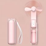 Ventilateur De Poche Portable À La Mode Avec Batterie Rechargeable USB De 2000mAh - Mini Ventilateur Pour Les Déplacements-Rose
