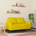 Sofa droit fixe - Clic Clac Canap&eacute; &agrave; 2 places - NEUF - Jaune 120 cm Velours CA7806667
