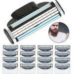 16 lames de rasoir rechargeables pour Mach 3 rasoir manuel Turbo pour hommes 3 couches pour Gillette &eacute;pilateur pour hommes