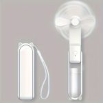 Ventilateur De Poche Portable À La Mode Avec Batterie Rechargeable USB De 2000mAh - Mini Ventilateur Pour Les Déplacements-Blanc