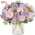 Fleurs Artificielles - Pivoines - Rose-violet - D&eacute;coration de F&ecirc;te