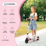 Trottinette &eacute;lectrique pour Enfants Et Adolescents 6-12 Ans - N&eacute;ons color&eacute;s - 150W - Pliable - &eacute;cran LCD - Rose