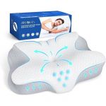 Oreiller Ergonomique Cervical Oreiller M&eacute;moire de Forme en Mousse Oreiller Orthop&eacute;dique Anti Douleur Ronflements Acarien 50*30*11cm
