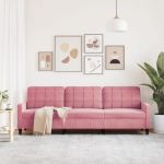 Sofa droit fixe - Clic Clac Canap&eacute; &agrave; 3 places - NEUF - Rose 210 cm Velours CA7559136