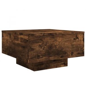 Table basse - MOTHINESSTO - Modèle avec lumières LED - Chêne fumé - 55x55x31 cm - Design contemporain