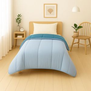 Couette légère Bleu ciel/Bleu canard - 1 personne 140x200 - Spécial été - MORTREUX