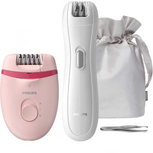 Philips BRP531/00 Coffret dépilation Corps et Zones Sensibles avec Epilateur électrique Satinelle Essential Optilight Mini
