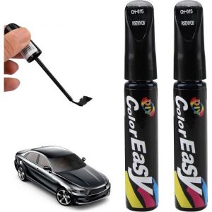 Stylo Retouche Peinture Noir 2 Pièces Retouche Peinture Voiture 12 ml Stylo Réparation des Rayures Auto Anti Rayure Voiture