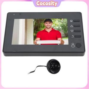 Cocosity cam&eacute;ra judas 720P Cam&eacute;ra de porte judas 720P &eacute;cran de 43 pouces grand angle de vue 145 surveillance photo numerique