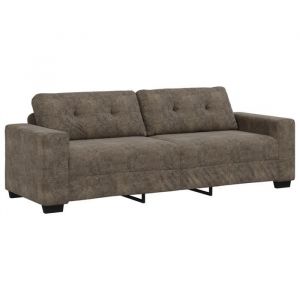 401956& Canapé 3 places - gris foncé 180 cm en simili cuir - L221 x P78 x H80 cm