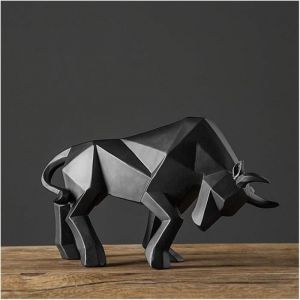 Statue de taureau en résine pour décoration dintérieur ou de marché porte-bonheur 35 cm