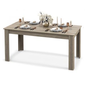 Table de Salle à Manger - RELAX4LIFE - Plateau Spacieux - Pieds Robustes - Charge 150KG - 6 à 8 Personnes - 160X80X77CM - Naturel