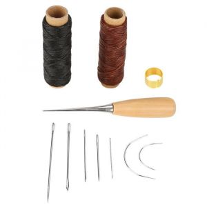 Cuir &agrave; Coudre Outils Kit De R&eacute;parationKit De Couture Cuir - Comprend Le Poin&ccedil;on Le Jonc Le Fil Cir&eacute; Et lAiguille - Pour