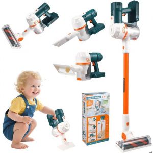 3 en 1 Aspirateur pour enfant avec v&eacute;ritable fonction daspiration aspirateur jouet avec buse rotative et amovible lumi&egrave;re et son