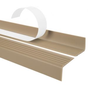 11m profilé descalier nez de marche adhésif antidérapant PVC beige 40 x 25 mm