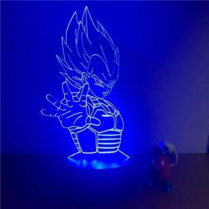 Veilleuse 3D pour enfantsLED Dragon Ball Z Vegeta Super Action Figure 7 couleurs tactile illusion doptique lampe de table