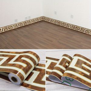 1 rouleau de papier peint vintage auto-adhésif imperméable adapté à la décoration de la maison et des chambres détudiants-jaune