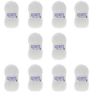 Lot de 10 pelotes Azurite Blanc - 100% Acrylique - 50g/140m - Distrifil