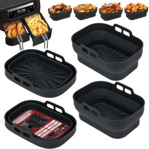 Moule Air Fryer4 Pièces Moules Pour Friteuse À Air Réutilisable Plat Airfryer Accessoire Rectangulaire Ustensiles Panier Pour Fri