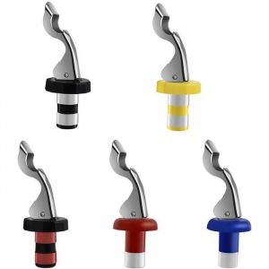 5 PCS Bouchons de bouteille de vin en silicone  - Bouchon sous vide avec levier pour Vin Champagne Bière Boissons gazeuses