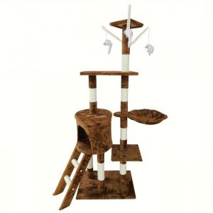Arbre A ChatCat Tree with Scratching Post Multi-Level Climbing Activity CentreDurable Plush FurnitureBrown