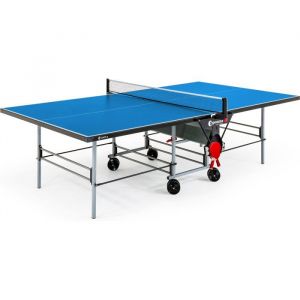 Table tennis de table - SPONETA - S3-47 e - Pliable - Usage ext&eacute;rieur - Demi-plateau relevable - Gris et bleu