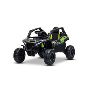 Voiture &eacute;lectrique enfant Kawasaki TERYX KRX 1000 12V noire t&eacute;l&eacute;commande 24 GHz batterie lithium 2 moteurs de 25W MP3/USB/AUX