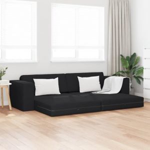 Moderne Canapé Relax convertible-Canapé Lit 2-en-1 Noir 245x150x60.5 cm Tissu - Canapé salon Mode @FR(324430)