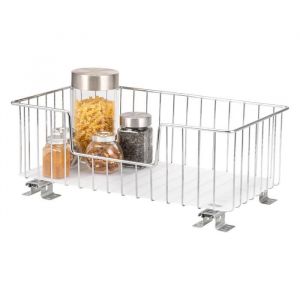 bremermann Panier coulissant pour armoires hautes de 50 cm de large avec &eacute;tag&egrave;re chrom&eacute;