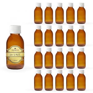 Espirito Rebelde 20x Flacon Vide en Verre Ambré de 100 ml avec Couvercle en Plastique - Flacon pour Huiles Essentielles