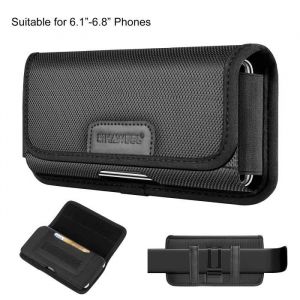 Horizontale XXL-Étui de téléphone portable en nylon pour iPhone Samsung Galaxy S23 Ultra ceinture fente po