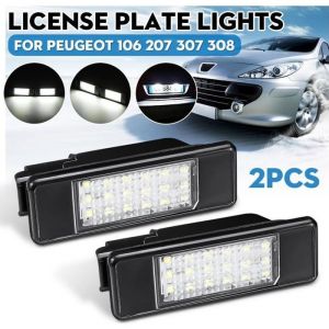 2x LED SMD &Eacute;clairage de Plaque dimmatriculation Pour Peugeot 106 207 307 308 406 407 508  Blanc