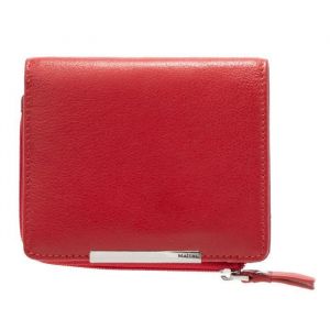 Porte-monnaie en cuir rouge pour femme - MA&Icirc;TRE Belg - Protection RFID - 11 cm