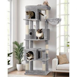 Arbre A Chat Coin Hauteur 168 Cm Avec 3 Niches Grandes Plateforme Rembourr&eacute; Doux Panier 5 Griffoirs En Sisal Jouets Arb[YA191]