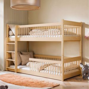 Lit superposé enfant - Transformable en 2 lits simples - Taille de couchage 90x190 cm -  Autres tailles 80x180 / 90x200 - Bois