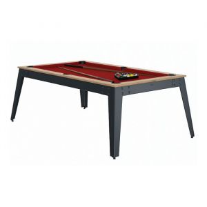 Ren&eacute; Pierre Billard Steel Chene Sable Pieds Gris Drap Rouge - R&eacute;f&eacute;rence : 2366