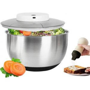 Essoreuse &agrave; Salade 48L Grande Essoreuse Salade Inox Electrique Panier a Salade avec Couvercle Professio DESHYDRATEUR D ALIMENTS
