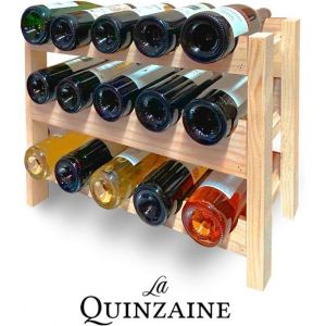 Casier &agrave; bouteilles LA QUINZAINE &ndash; Casier bouteille en bois 15 bouteilles possibilit&eacute; Personnalisation [Rangement bouteille de