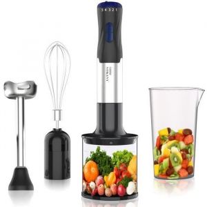 Mixeur Plongeant 1000W 4 en 1 Mixeur Multifonction Convient &agrave; la Pr&eacute;paration daliments pour B&eacute;b&eacute;sSalades Soupes et l&eacute;gumesJus