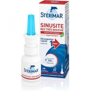 Sinusite Nez Tr&egrave;s Bouch&eacute; - Pompe nasale D&eacute;congestionnante Agit en Moins d1 Minute &agrave; lEau de Mer 100% Naturell COFFRET HYGIENE NEZ
