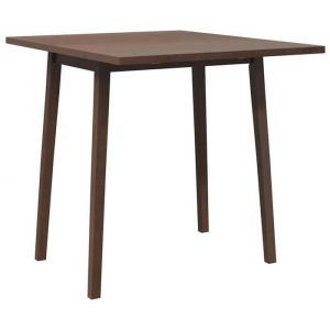 Table &agrave; manger en bois massif - WIENS - Bois dh&eacute;v&eacute;a massif - 90/45 x 75 x 75 cm - Brun - Design moderne &agrave; abattants