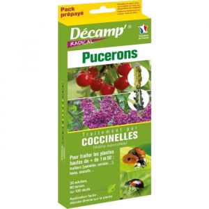 Traitement par Coccinelles - DECAMP - Pucerons - Pour les plantes hautes de + de 1m50 - 20 adultes 80 larves ou 100 œufs